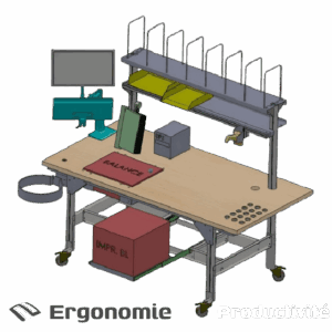 Poste d'emballage, plan 3d